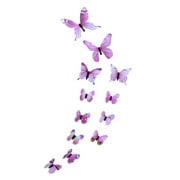 LIJCC 12 Transparent Butterflies Set,3D Diy Wall Sticker Stickers Butterfly Home Decor Room Decorations